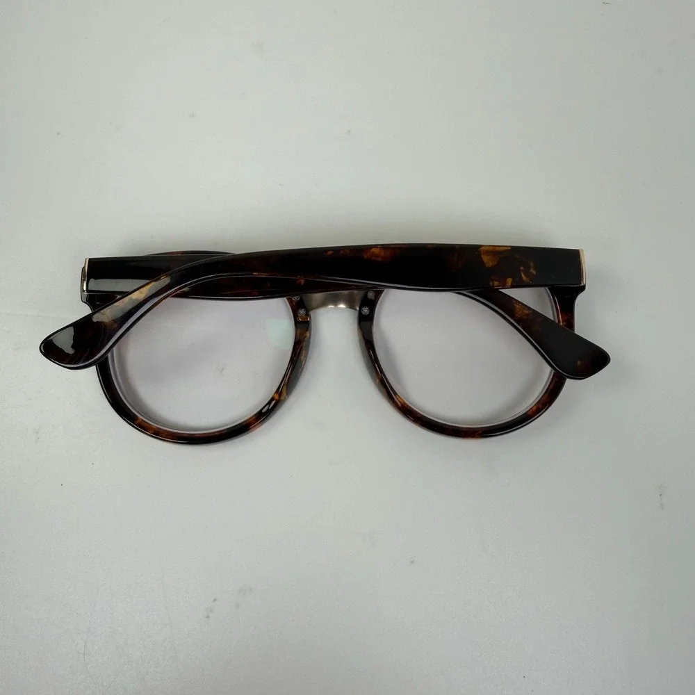 Firmoo M181102 Tortoise Brown Round Eyeglasses Gold Bridge TR Frame 53-22-151